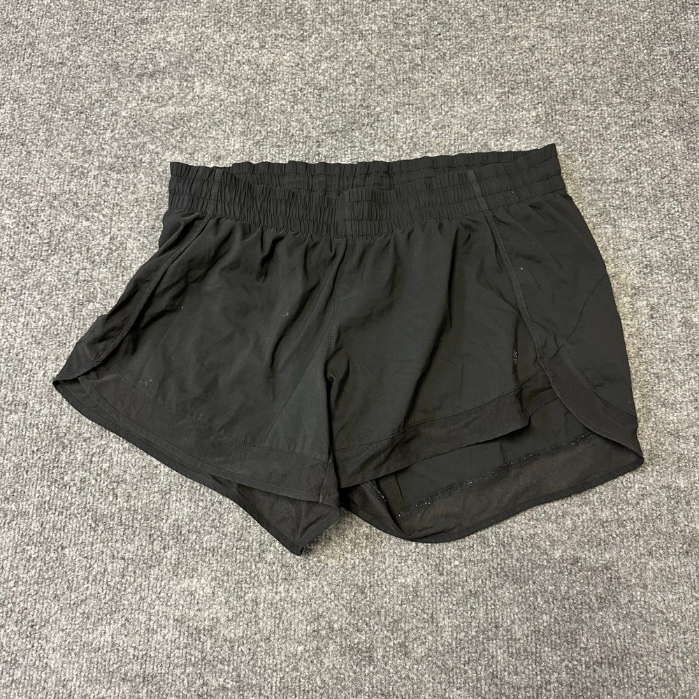 Athleta Shorts Womens Size M Black Mesh Racer Run 4 Inch Athletic Gym Workout